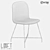 Modern Metal and Fabric Chair 3D model small image 2