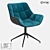 Modern Metal Chair with Eco Leather and Fabric Upholstery 3D model small image 1