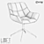 Sleek Metal and Eco-Leather Chair 3D model small image 2