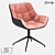 Sleek Metal Chair with Eco Leather and Fabric Upholstery 3D model small image 1