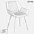 Modern Metal and Eco-Leather Chair 3D model small image 2