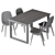 Modern Oak Dining Table and Chairs 3D model small image 5