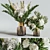 Elegant Peony & Baby's Breath Flower Set 3D model small image 1