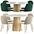 Dubai Velvet Dining Chair and Anton Marble Table 3D model small image 1