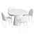 Dubai Velvet Dining Chair and Anton Marble Table 3D model small image 3