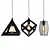 Nordic Pyramid Black Pendant Light 3D model small image 2