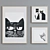 Modern Cat Picture Frame Set 3D model small image 3