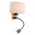 Contemporary White Fabric Wood Wall Lamp 3D model small image 1