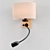 Contemporary White Fabric Wood Wall Lamp 3D model small image 2