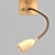 Contemporary White Fabric Wood Wall Lamp 3D model small image 4