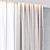 Modern Grey Striped Cotton Curtains 3D model small image 3