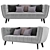 Modway Bestow Sofa - Upholstered Fabric Couch 3D model small image 2