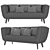 Modway Bestow Sofa - Upholstered Fabric Couch 3D model small image 6