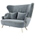 Elegant Wingback Sofa: Tom Dixon Design 3D model small image 3