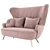 Elegant Wingback Sofa: Tom Dixon Design 3D model small image 4