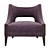 Elegant Piedmont Lounge Chair 3D model small image 3