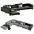 Italian L-shape Sofa by Kim Ditre 3D model small image 2