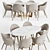 Elegant Oval Dining Set: Homary Table & Magrib Chairs 3D model small image 1