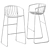 Sleek and Stylish Nude Bar Stool 3D model small image 2