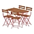 Outdoor Folding Table and Chairs Set 3D model small image 1