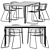 Sleek Nude Ar Table & Chair 3D model small image 1