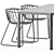 Sleek Nude Ar Table & Chair 3D model small image 2