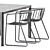 Sleek Nude Ar Table & Chair 3D model small image 4