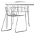 Sleek Nude Ar Table & Chair 3D model small image 6