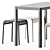 Elegant Dining Set: La Table & Palissade Stool 3D model small image 2