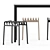 Elegant Dining Set: La Table & Palissade Stool 3D model small image 3