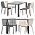 Sleek Dining Set: La Table and Palissade Chair 3D model small image 1