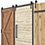 Rustic Sliding Barn Doors 3D model small image 6