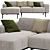 Jarrod Washed Grey Cotton Sofa 3D model small image 2