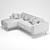 Jarrod Washed Grey Cotton Sofa 3D model small image 3