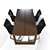 Sleek Oak Table Set 3D model small image 7