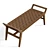 Salvaged Teak and Leather Bench 3D model small image 2