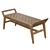 Salvaged Teak and Leather Bench 3D model small image 4