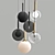 Elegant Glass Ball Pendant Lamp 3D model small image 3