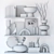 Decorative Shelves: Vases & Books 3D model small image 6