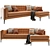 Mod Leather L-Shape Sofa 3D model small image 1