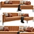 Mod Leather L-Shape Sofa 3D model small image 7
