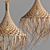 Rattan Hanging Chandelier 3D model small image 2