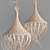 Rattan Hanging Chandelier 3D model small image 7