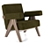 Cozy Comfort Upholstered Armchair 3D model small image 1