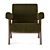 Cozy Comfort Upholstered Armchair 3D model small image 3