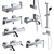 Vitra Shower Faucets: Elegant Design, Rubber Hose 3D model small image 1