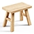 Zara Home Small Stool with Seamless Textures & Dual Wood Tones 3D model small image 5