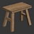 Zara Home Small Stool with Seamless Textures & Dual Wood Tones 3D model small image 6