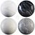 Marble Collection: Ocean Black, Punica Cream, Calacatta White 3D model small image 1