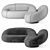 Natuzzi Infinito Modern X-Form Sofa 3D model small image 5